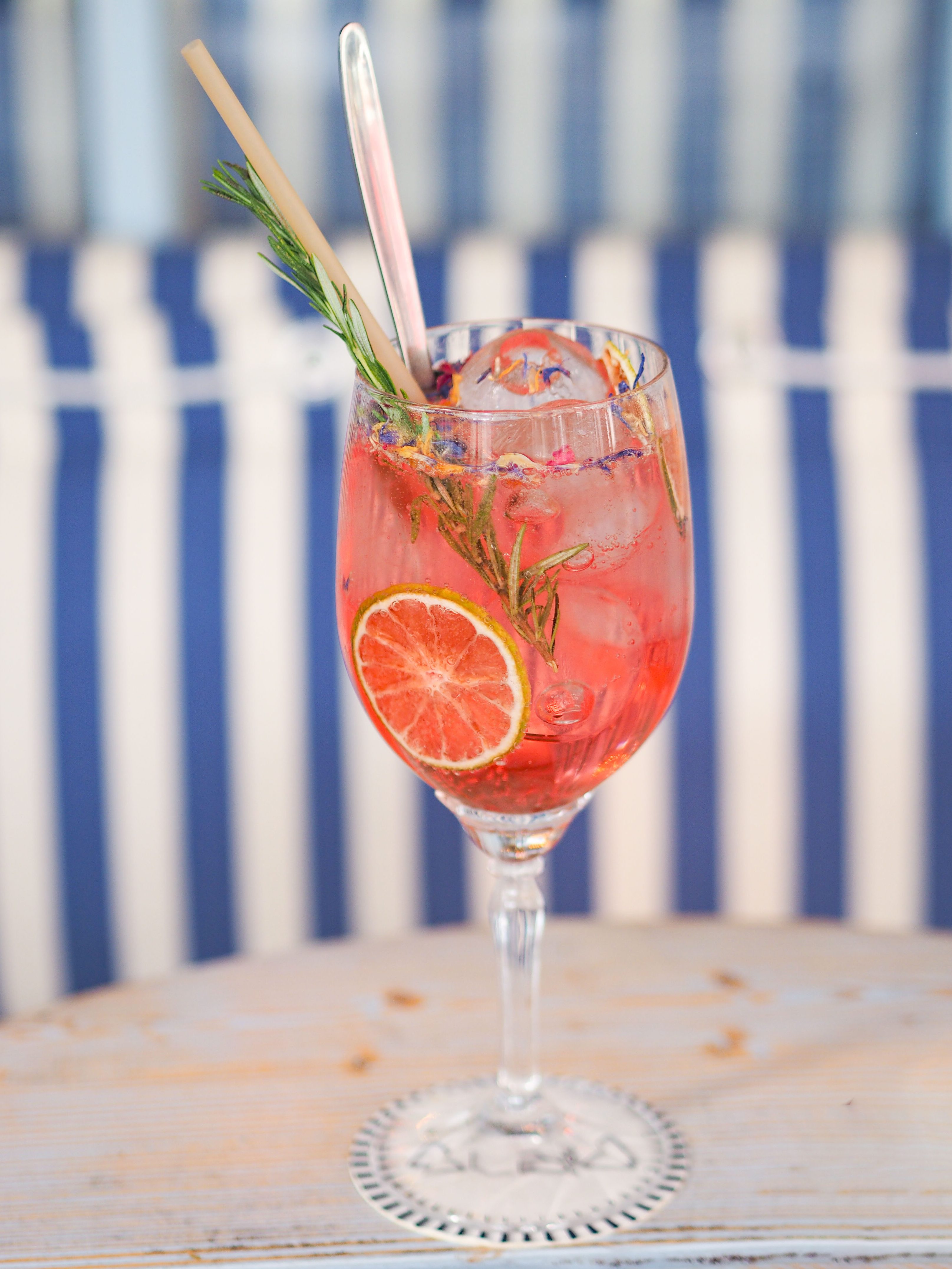 cocktail gin tonic au restaurant paris pyla, photographie culinaire